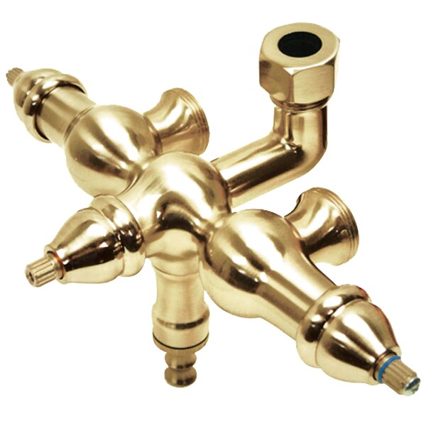 Vintage Down Spout Faucet, Polished Brass